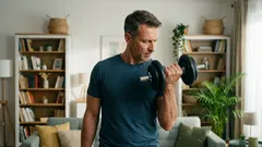 Cvičení paží s jednou činkou: 15minutový superset na bicepsy a tricepsy pro pořádný nárůst svalové hmoty.